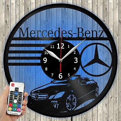 LED Clock Mercedes LED Light Vinyl Record Wall Clock LED Wall Clock 197 • $48.32