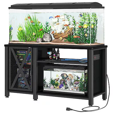 55-75 Gallon Metal Aquarium Stand Fish Tank Stand Storage Cabinet W/Power Outlet • $159.99