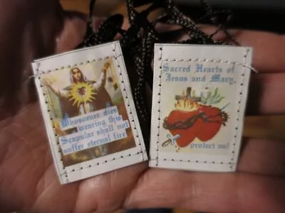 Vintage Scapular Sacred Hearts Of Jesus And Mary • $3