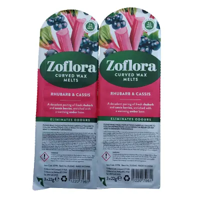 2 X Zoflora Scented Candle Curved Wax Melts - Rhubarb & Cassis • £7.95