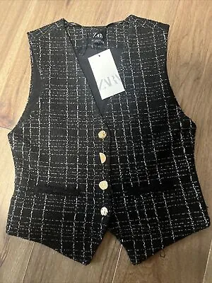 Zara Tailored Waistcoat Jacquard Textured Vest Size S # Kk • $45
