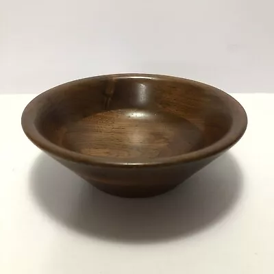 Vintage Vermillion Real Walnut Salad Bowl 6  Mid-century Modern • $7.50