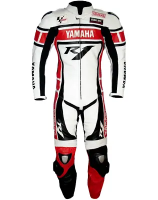 YAMAHA Men's Motorbike Motorcycle Customized MotoGP Cowhide Leather Racing Suit • $246