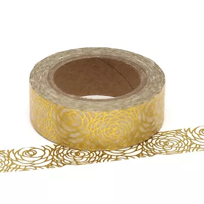 Foil Washi Tape Gold Floral Flower 15mm X 10m • $5.90