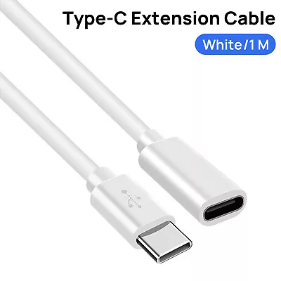 $6.55 • Buy USB 3.1 USB-C Male To Female Cord Lead 1M Type-C Extension Charging Cable