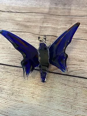 Le Essenze D' Italia Minchella Murano Collection Blown Art Glass Blue Butterfly • $31.99