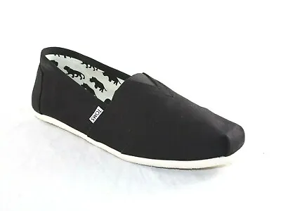 Men's Toms Classic Canvas Black Easy Slip On Casual Flat Shoe • $29.99