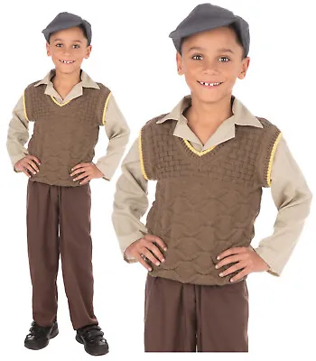 £15.37 • Buy Boys Kids 1930s 1940s 1950s 30s 40s 50s Poor School Boy Fancy Dress Costume 4-11