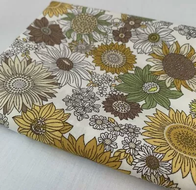 Rose & Hubble 100% Cotton Poplin Fabric - 60's Sunflower Print Per Meter • £8.40