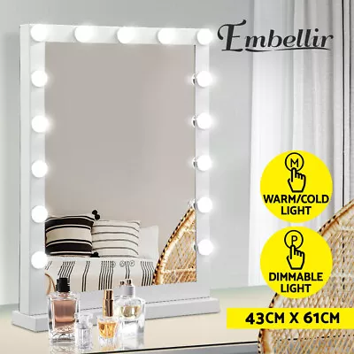 Embellir Makeup Mirror Hollywood With Light Frame Vanity Dimmable Wall 15 LED • $79.95