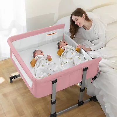 Twin Crib Double Bassinets For Baby Bedside Sleeper Crib For Twins By Ihoming • $159.99