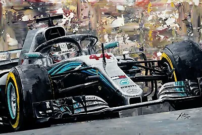 Lewis Hamilton 2018 Mercedes AMG F1 Auto Racing High-Quality 22x17in Art Poster • $64.95