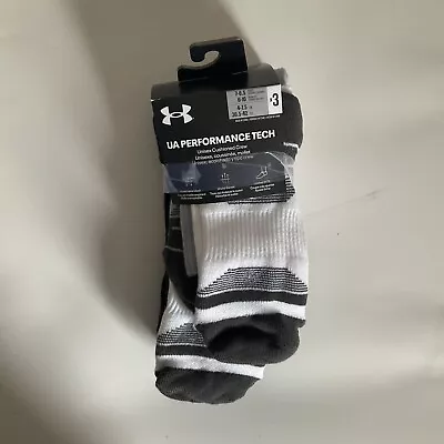 Under Armour Unisex Quarter 3 Pairs Socks Performance Tech Gym Trainers Socks • £9