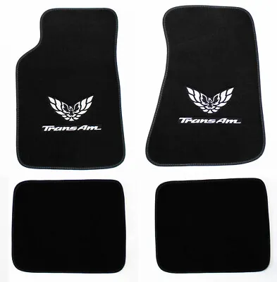 NEW! Carpet Floor Mats 1982-02 PONTIAC FIREBIRD Trans AM Embroidered Logo Silver • $125.97