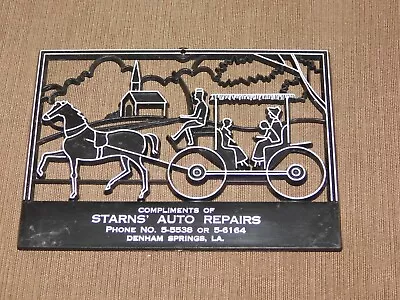 Vintage Starns' Auto Repairs Denham Springs La  6 X 4 1/2  Plastic Wall  Ad Sign • $125.99