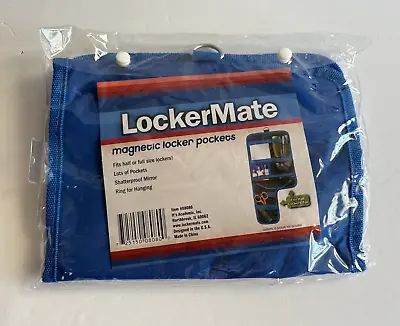 LockerMate Magnetic Locker Organizer Pockets Blue Shatterproof Mirror New • $10