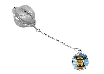 Airedale Terrier  Pup Code38 Dome A Tea Leaf Infuser Stainless Sphere Strainer  • £11.99