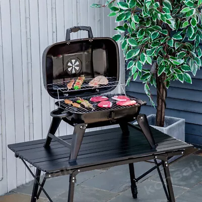 23  Charcoal Smoker BBQ Grill Outdoor Vertical Smoke Portable Meat Cooker Picnic • $48.15