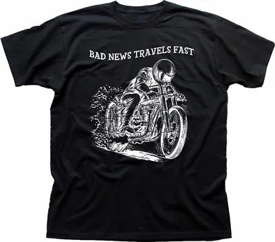 Bad News Fast Biker Yamaha Kawasaki Honda Suzuki Motorcycle Black T-shirt 9296 • £13.95