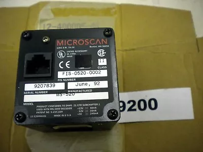 Microscan FIS-0520-0002 Bar Code MS-520 • $374