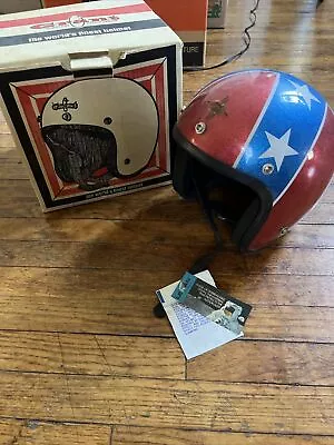 Vintage Motorcycle Helmet Stars An Bars Confederate Metal Flake Real Deal Rare • $499