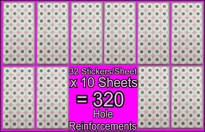 320ct Paper Hole Reinforcements — Label Sticker Binder Ring Punch Hole Protector • $1.99
