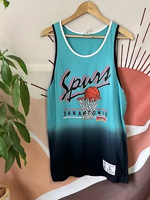 San Antonio Spurs Adult Large Mitchell & Ness Tank Top Basketball NBA Mens Shirt • $24.99