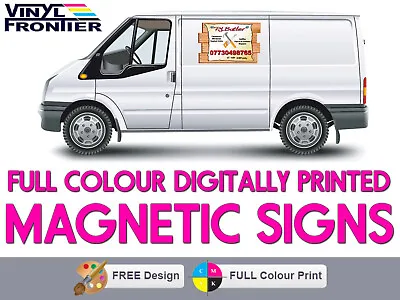 Pair Of Full Colour Digitally Printed Magnetic Vehicle Signs - Free Design • £17.99