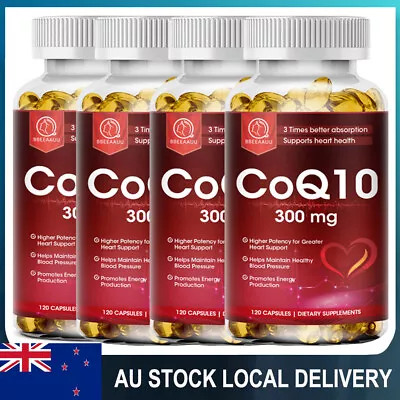 1-4 Bottles CoQ 10 Coenzyme Q10 120 Capsules Cardiovascular Heart Health 300mg • $39.98