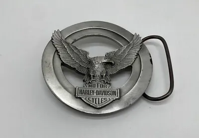VINTAGE HARLEY DAVIDSON STEEL BELT Round Buckle Eagle • $12.99