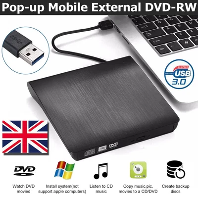£7.80 • Buy USB 3.0 SATA External DVD CD-ROM RW Player Optical Drive Enclosure NO Drive