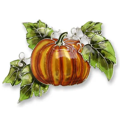 Zarah Magic Pumpkin Patch Harvest Pin Enamel Sterling Silver Plated W/Gift Box • $28.89