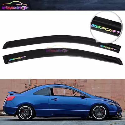 Fit For 06-11 Honda Civic Coupe Window Visor Shade Guard W/ Neo-Chrome Sport • $46.99