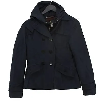 Massimo Dutti Women's Coat S Blue Cotton With Polyester Overcoat • £34