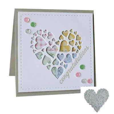 Hallow Love Heart Metal Cutting Dies Scrapbooking Embossing Stencil Card DIY • £3.25