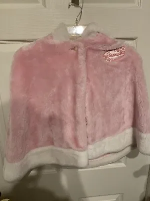 Disney Pink White Princess Faux Fur Cape Child Size Small 5/6 • £24.10