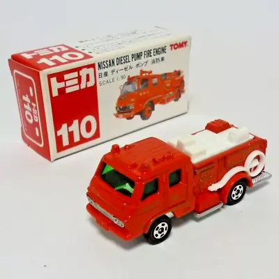 TOMICA 110 NISSAN DIESEL PUMP FIRE ENGINE 1/90 TOMY DIECAST CAR From Japan • $34