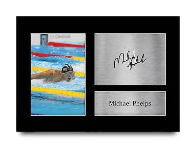 Michael Phelps Swim Team USA Gift Printed Autograph A4 Picture For Swimming Fans • $15.14