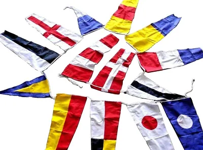 Nautical Sailboat Boating Code FLAG - 14 Flags Bunting - 6 Feet Long - COTTON • £10.38