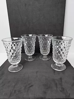 Set Of 4 Vintage Clear Fostoria American Footed Goblets Wine Juice Tea Glasses • $19.99