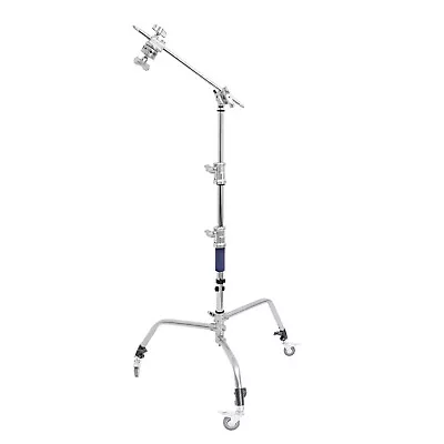 161cm C-Stand With 20  Boom Arm Detachable Base & Caster Wheels • £194.99