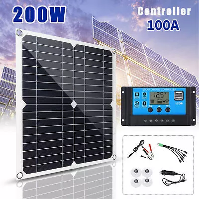 200W Solar Panel Kit 100A Battery Charger Controller For Camper Car Van Boat • £22.99