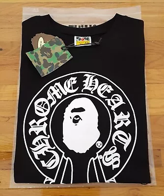 BAPE/A/Bathing - BAPE X Chrome Hearts Baby Milo Men T Shirt TEE - Black & White • $70