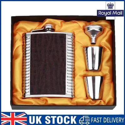 8oz Hip Flask Barware Mini Red Wine Cup With 1 Funnel 2 Cups For Camping Picnics • £9.49