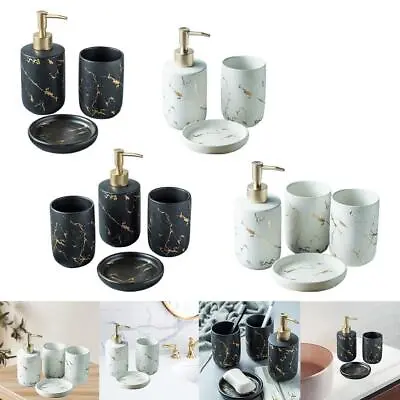 Bathroom Countertop Accessories Set CERAMIC Marble Pattern • $62.44