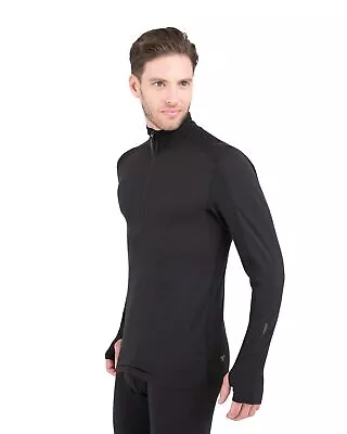 Terramar Thermolator 2.0 Men's Half Zip Baselayer Sweatshirt Black Large • $39