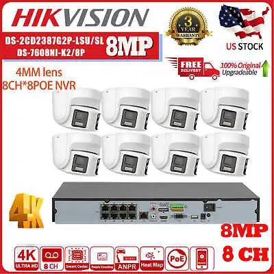 Hikvision 8CH CCTV System NVR 4K OEM 180° Panoramic ColorVu Security Camera Lot • $1534