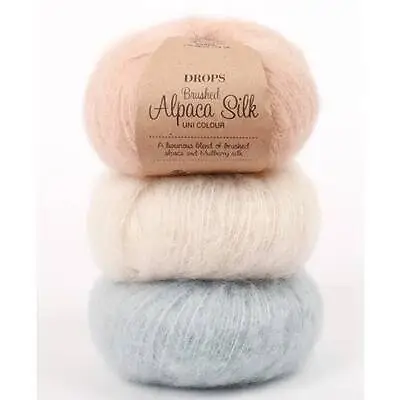 Alpaca Yarn DROPS Brushed Alpaca Silk Lace Yarn Silk Knitting Yarn • $2.60