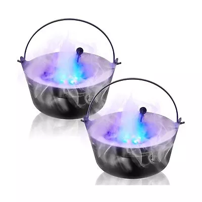 4 Pcs Halloween Black Witch Cauldron Bucket With Mist Maker Fogger 2 Pcs Plas... • $75.76