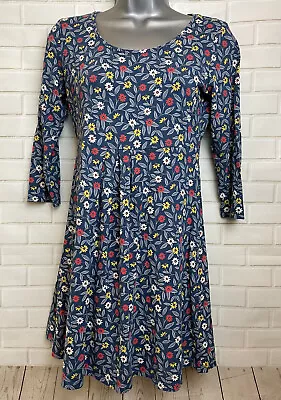 £22.50 • Buy SEASALT CORNWALL 8 Vgc Blue Floral Jersey ‘Broach Spire’ Longline Tunic